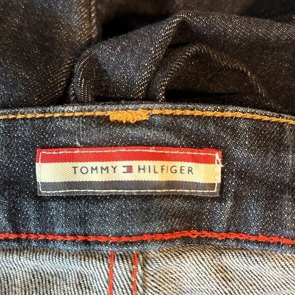 Tommy Hilfiger Blue Dark‎ Wash Curve Bootcut Jeans Size 12 - Picture 9 of 11